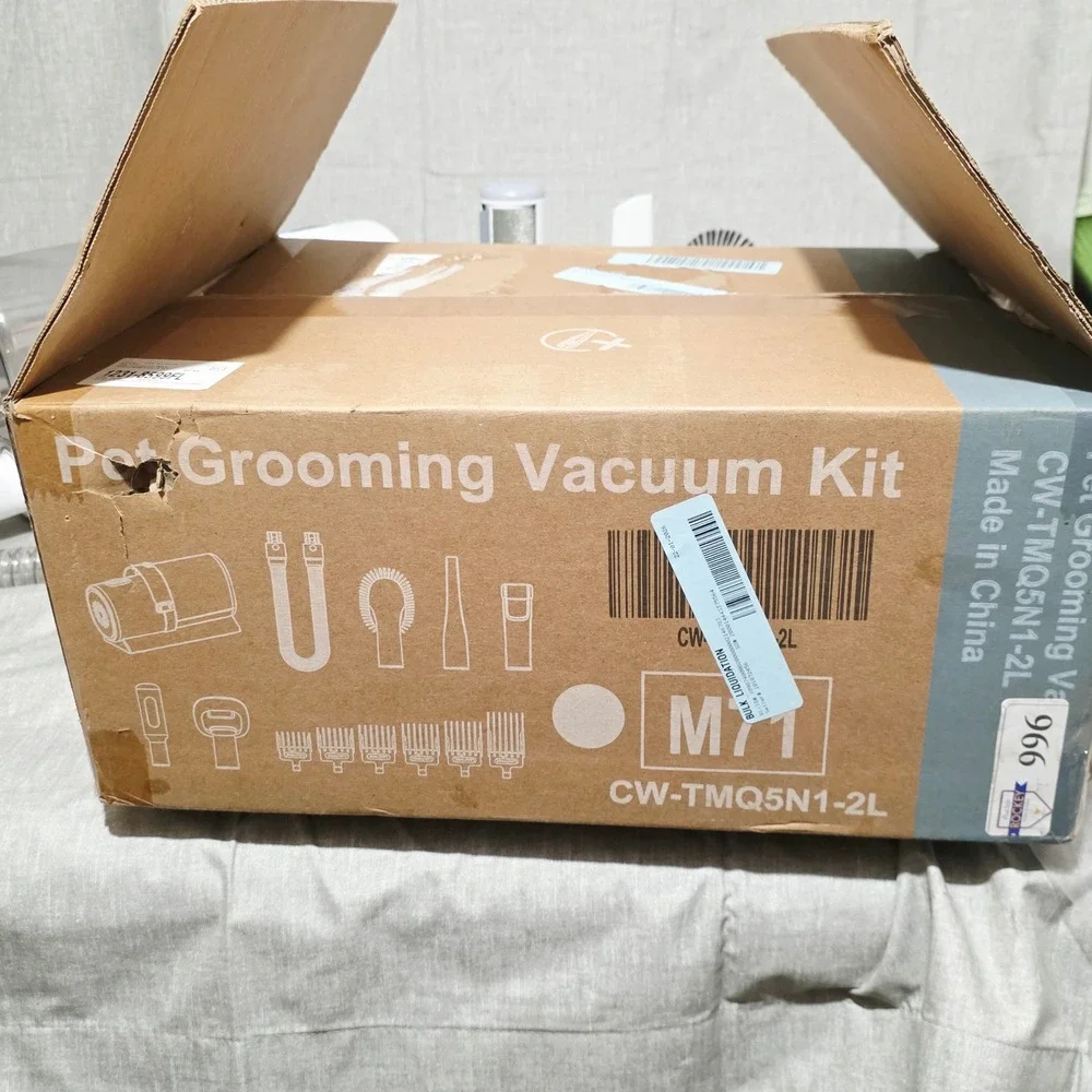 Pet Grooming Vacuum Kit with Clippers, Professional Dog Cat Grooming Tools White